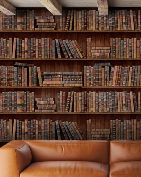 Настенные покрытия с изображение книг