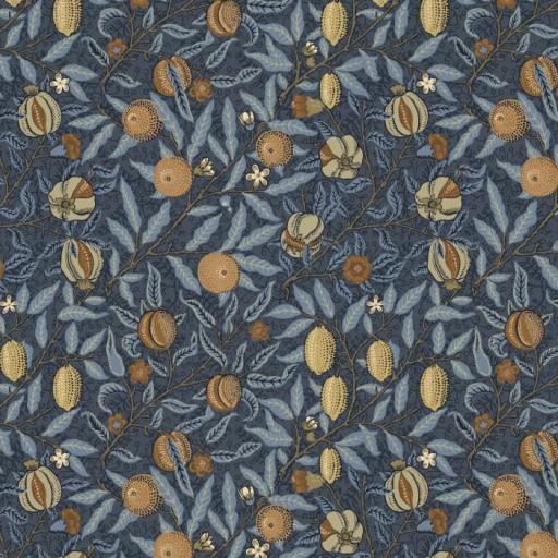 Ткань William Morris fabric The Forager Vol 1 Fruit Velvet Midnight 