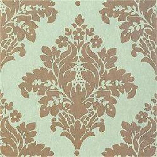 Обои Thibaut Filigree T2019 Sydney damask Metallic on Aqua