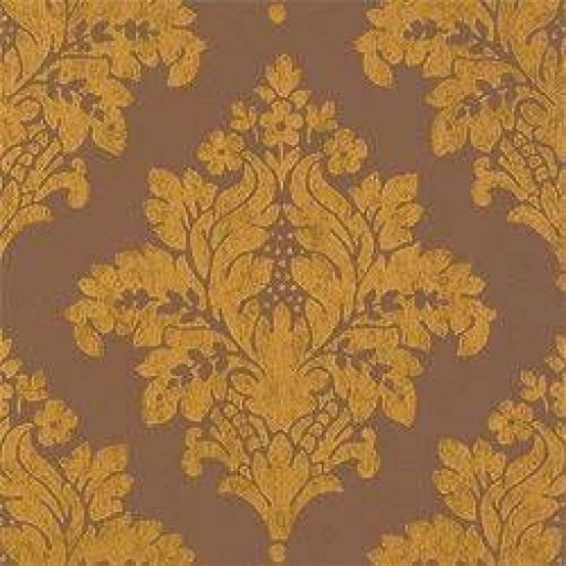 Обои Thibaut Filigree T2020 Sydney damask Metallic on Brown