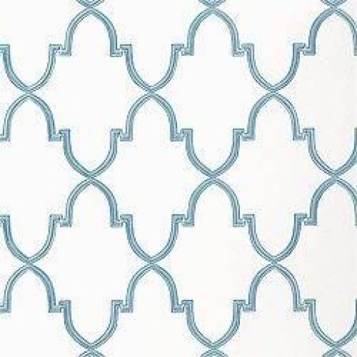 Обои Thibaut Filigree T2027 Julian Blue on White