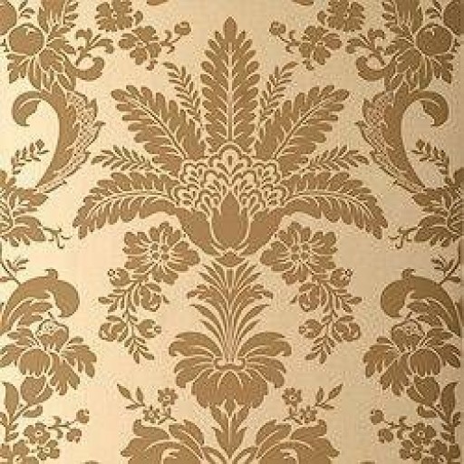 Обои Thibaut River Road T3845 Addison Damask Tobacco on Metallic