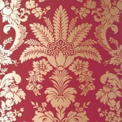 Обои Thibaut River Road T3849 Addison Damask Metallic on Cranberry