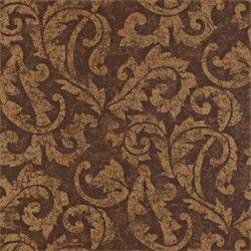 Обои Thibaut River Road T3859 Ardmore Scroll Metallic on Brown