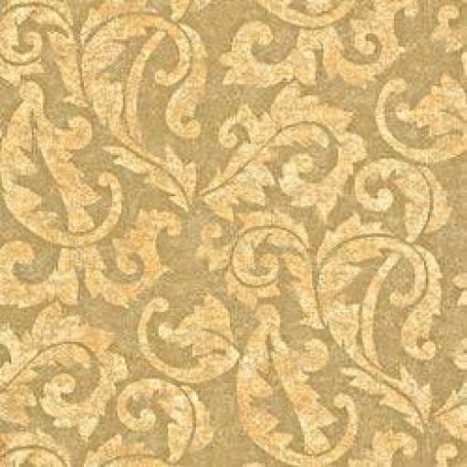 Обои Thibaut River Road T3862 Ardmore Scroll Metallic on Taupe