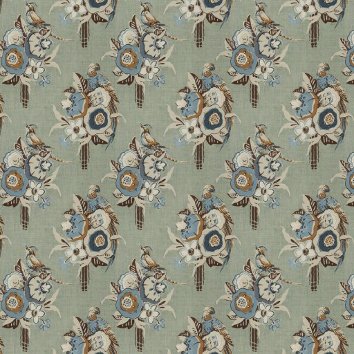 Ткань Clarence House fabric 2482705/Cartagena/Blue, Brown, Aqua / Teal