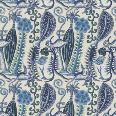 Ткань 4127202/Blooming Jungle/Blue Clarence House fabric