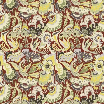 Ткань 4228003/Les Chimeres Print/Orange / Spice Clarence House fabric