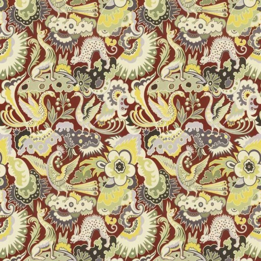 Ткань 4228003/Les Chimeres Print/Orange / Spice Clarence House fabric