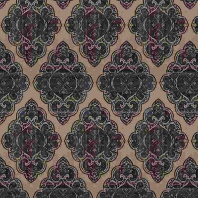 Ткань Fabricut fabric Agra Emblem Aubergine