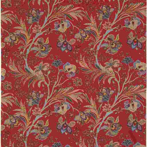 Ткань Fabricut fabric Blooming Flowers Scarlatto