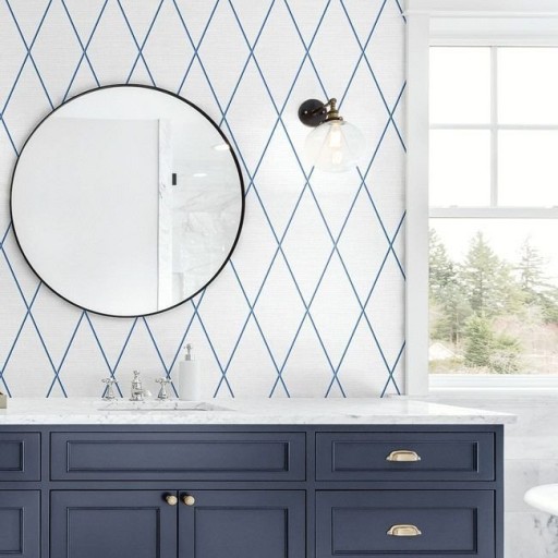 Обои Paper and Ink, коллекция Navy Grey and White, артикул BL71808