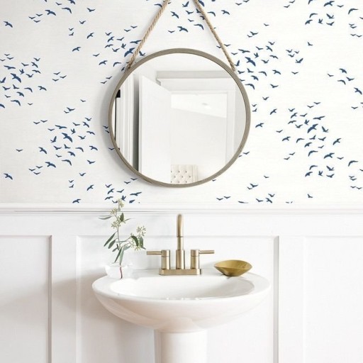 Обои Paper and Ink, коллекция Navy Grey and White, артикул BL70422