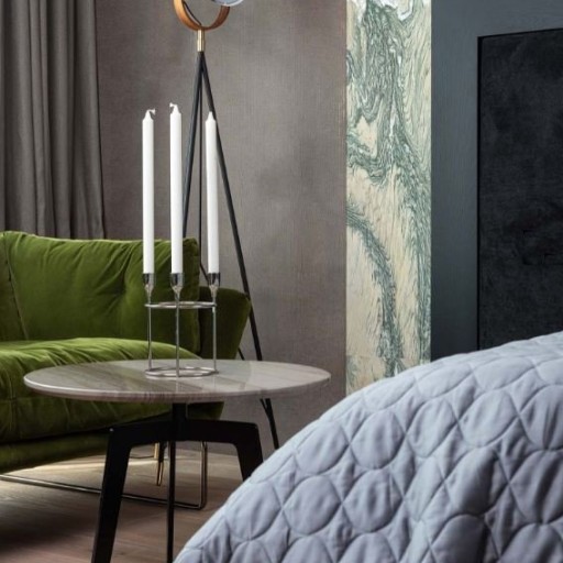 Текстильные зелёные обои на флизелине Tiffany Designs Baile BA0005