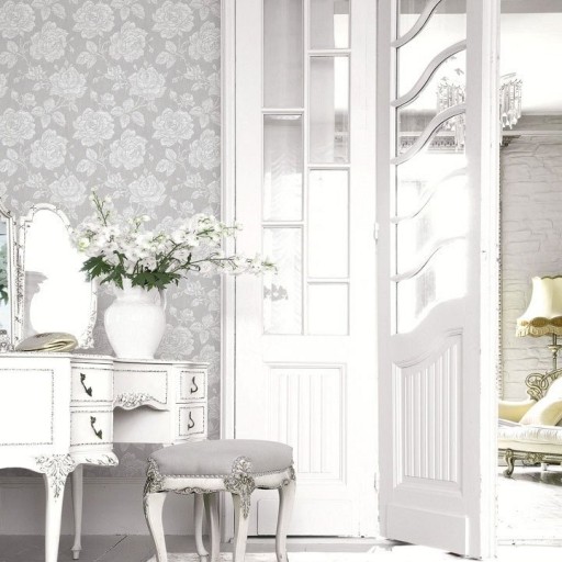Серые бумажные обои KT Spring Garden FS51203