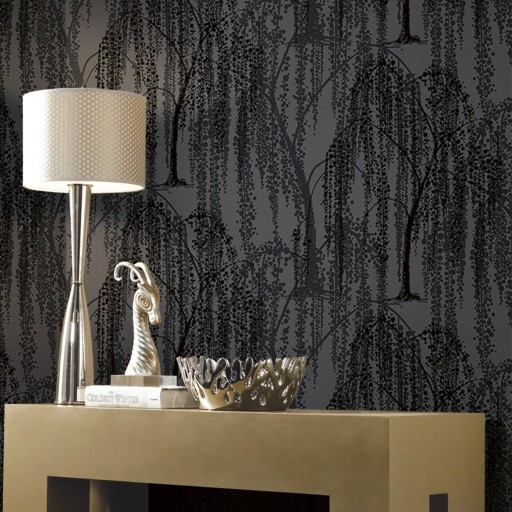 Обои чёрные, флизелиновые York DT5062