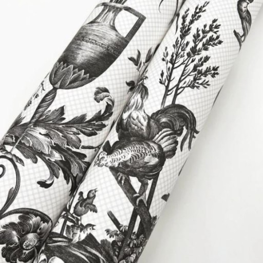 Чёрно-белые флизелиновые обои York RT7813