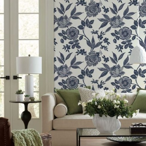 Обои чёрные, цветы York SS2557