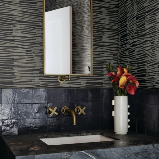 Обои чёрные, флизелиновые York AG2095