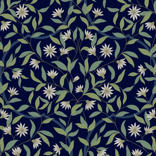 Обои синие, цветы York GO8251 Обои синие, цветы York GO8251