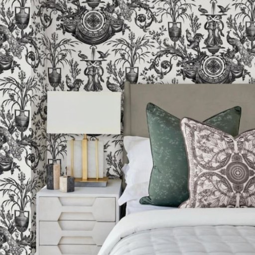 Чёрно-белые флизелиновые обои York RT7813