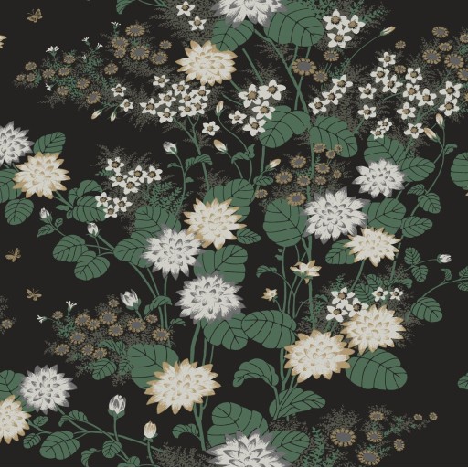 Обои чёрные, цветы York FB1407