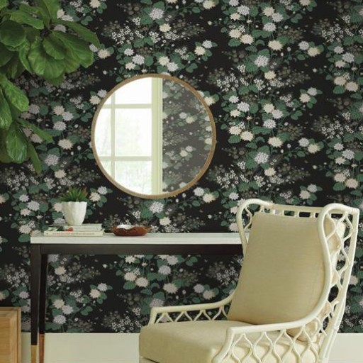 Обои чёрные, цветы York FB1407