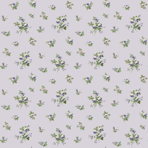 Обои синие, цветы York BA4582