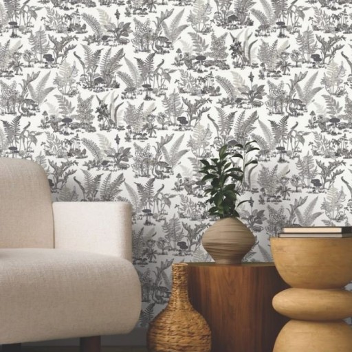 Чёрно-белые флизелиновые обои York RT7893