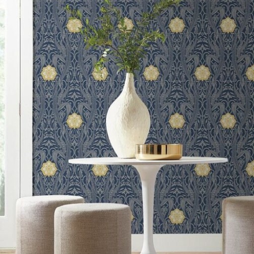 Бумажные обои, синие американские York DM4994