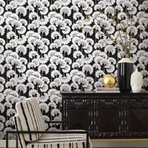 Чёрно-белые акриловые обои York FB1462