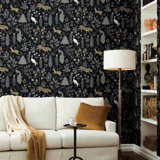 Обои чёрные, флизелиновые York RP7302