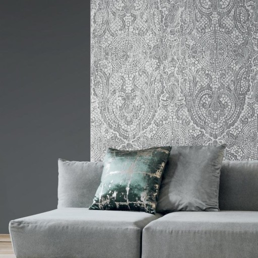 Текстильные серые обои Italreflexes TM509