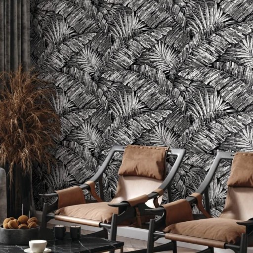 Чёрно-белые флизелиновые обои York RT7921