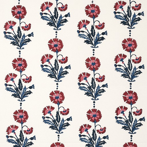 Ткань Schumacher fabric 179741/DIANTHUS HAND BLOCK PRINT