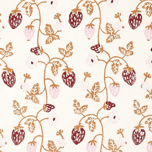 Ткань Schumacher fabric 179781/STRAWBERRY HAND BLOCK PRINT