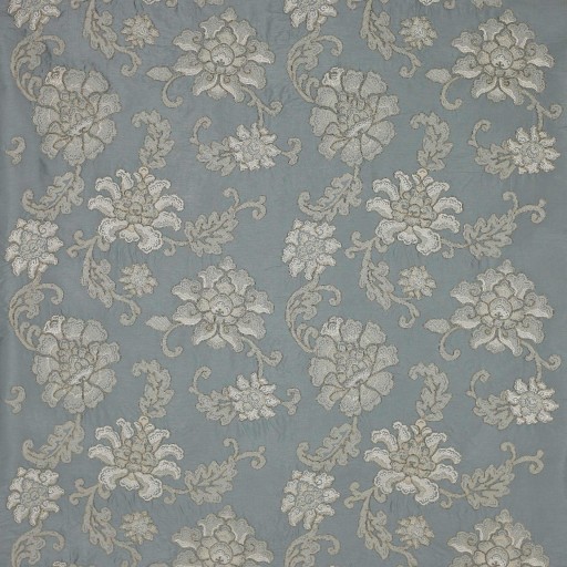 Ткань серо-синего цвета с цветами F4101-02