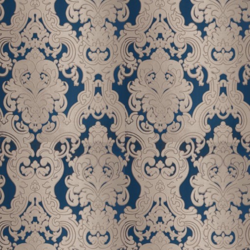Ткань Fabricut fabric Del toro grand Navy silver