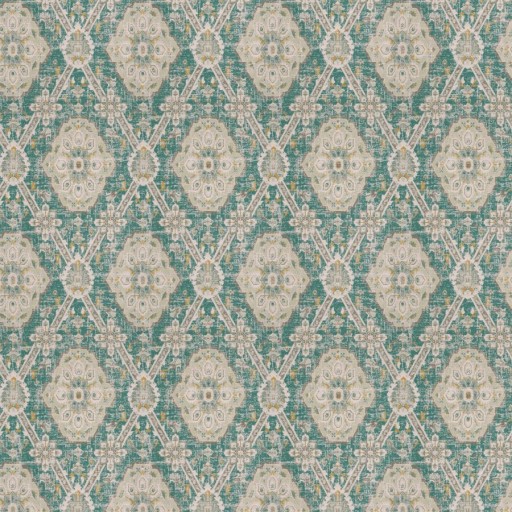 Ткань Fabricut fabric Luxor vintage Peacock