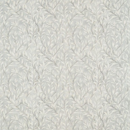 Ткань серого цвета с белыми листьями DDAM226379