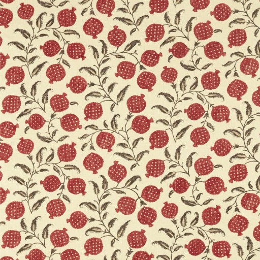 Ткань с кремовым цветом с красными ягодами  DCEF226627